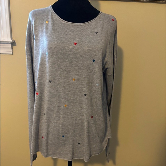 Gray Sweater with Hearts - Picture 1 of 9